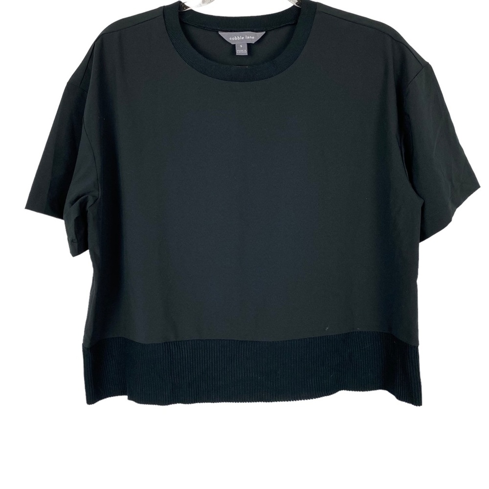 Cobble Lane Ribbed Trim Crewneck Tee